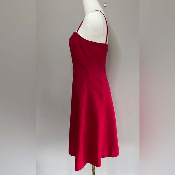 ANN TAYLOR Y2K Square Neck Silk Blend Red Cami Dress Valentine Party 90s Size 4P - Picture 4 of 14